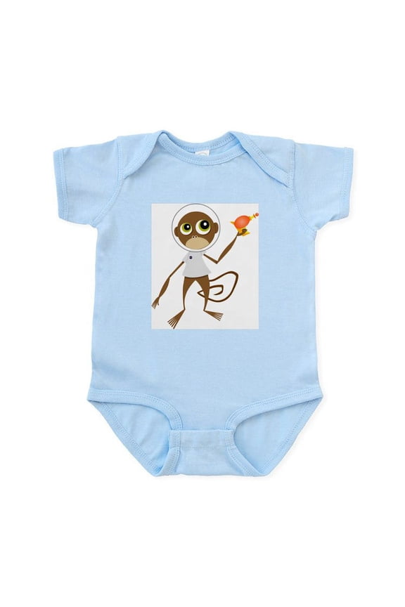 - Space Monkey Infant Creeper - Baby Light Bodysuit, Size Newborn - 24 Months