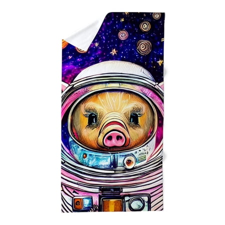 CafePress - Space Pig - Large Beach Towel, Soft 30"x60" Towel with Unique Design
