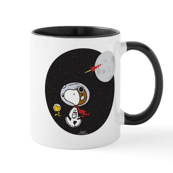 CafePress - Space Snoopy 11 Oz Ceramic Mug Mugs - 11 oz Ceramic Mug - Novelty Coffee Tea Cup