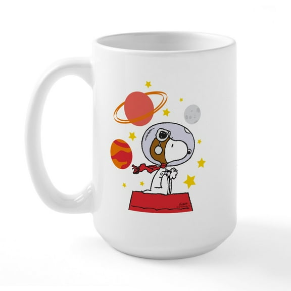 CafePress - Space Snoopy - 15 oz Ceramic Large White Novelty Mug