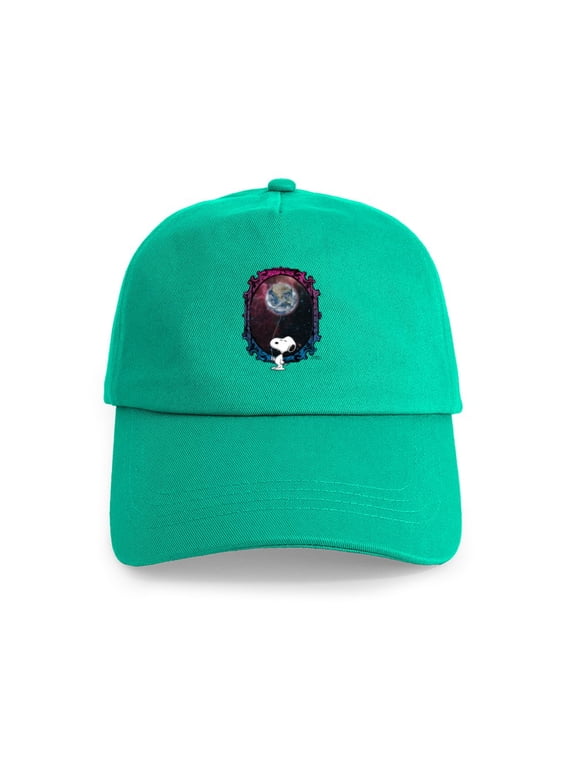 - Space Snoopy Cap - Adjustable 100% Brushed Unisex Casual Cotton Baseball Cap, Beige, 1