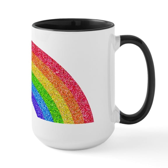 CafePress - Sparkle Rainbow Large Mug - 15 oz Ceramic Large White Novelty Mug