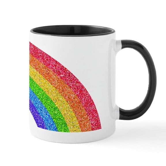 CafePress - Sparkle Rainbow Mug - 11 oz Ceramic Mug - Novelty Coffee Tea Cup