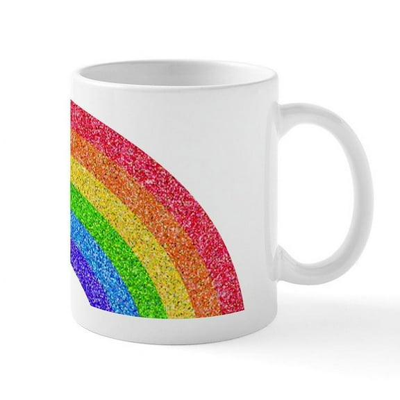 CafePress - Sparkle Rainbow Mug - 11 oz Ceramic Mug - Novelty Coffee Tea Cup