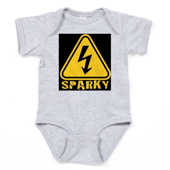 CafePress - Sparky Electrician Lightening Sign Body Suit - Cute Infant Bodysuit Baby Romper - Size Newborn - 24 Months