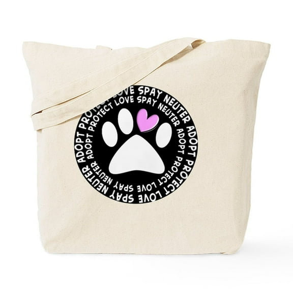 CafePress - Spay Neuter Adopt BLACK OVAL Tote Bag - Unisex Canvas Tote Bag, Beige, 1-Piece