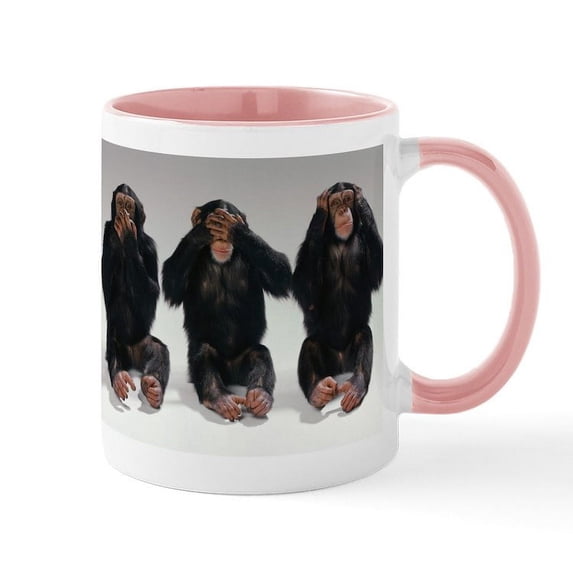 CafePress - Speak No Evil, See No Evil, Hear No Evil Mugs - 11 oz Ceramic Mug - Novelty Coffee Tea Cup