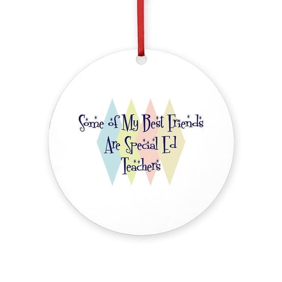 CafePress - Special Ed Teachers Friends - Round Wood Ornament 4"
