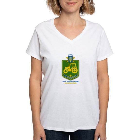 CafePress - Special Operations Of Ukraine – Agricultur T Shirt - Womens Cotton V-Neck T-shirt