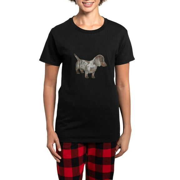 CafePress - Speckled Dachshund Dog Women's Dark Pajamas - Women's Short Sleeve Print T-Shirt and Pants Dark Cotton Pajama Set