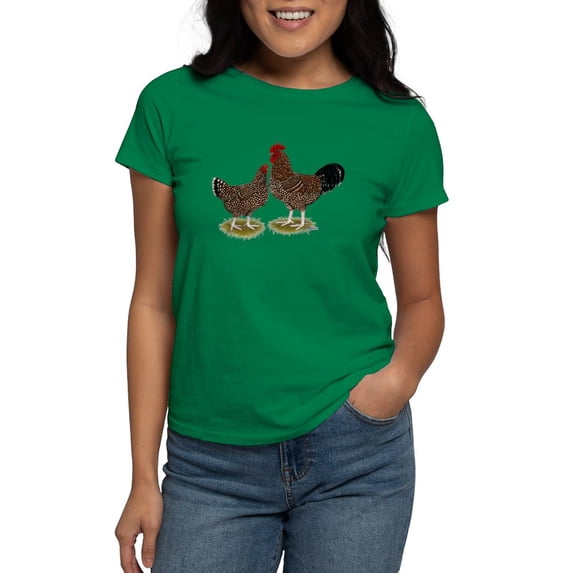CafePress - Speckled Sussex Chickens Women's Dark T Shirt - Women's Traditional Fit Dark T-Shirt