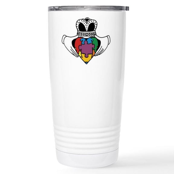 CafePress - Spectrum Claddagh Stainless Steel Travel Mug - Insulated Stainless Steel Travel Tumbler 20 oz.
