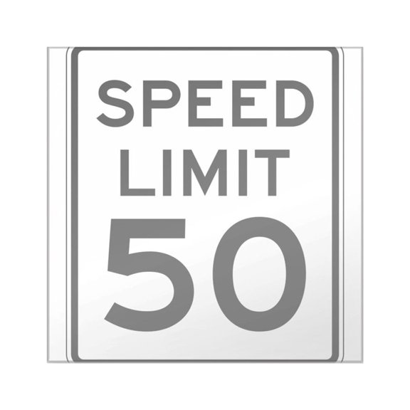 CafePress - Speed Limit 50 Sticker - Square Sticker 3" x 3"