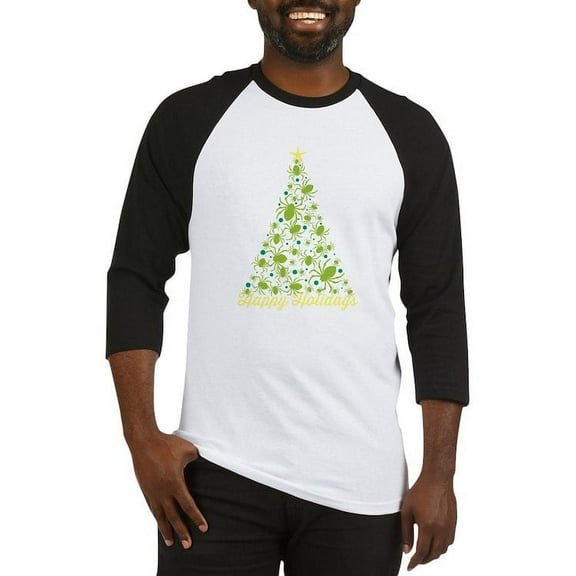 CafePress - Spider Christmas Tree Baseball Jersey - Cotton Baseball Jersey, 3/4 Raglan Sleeve Shirt