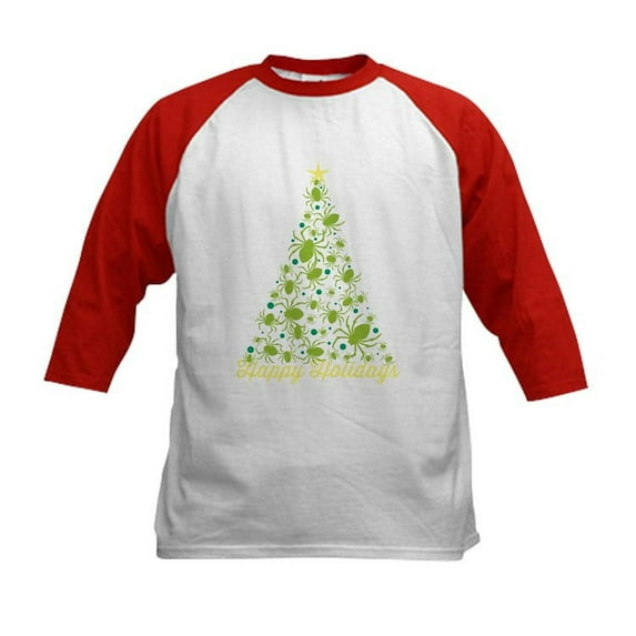 CafePress - Spider Christmas Tree Baseball Jersey - Kids Cotton Baseball Jersey, 3/4 Sleeve Shirt