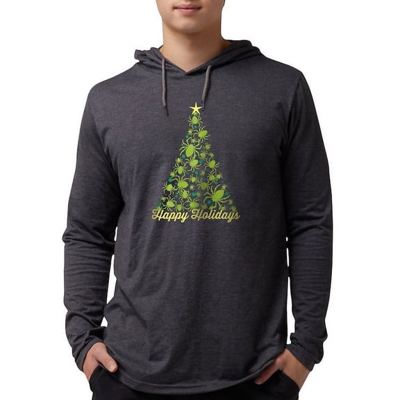 CafePress - Spider Christmas Tree Long Sleeve T Shirt - Mens Hooded Shirt