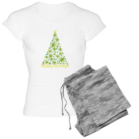 CafePress - Spider Christmas Tree Pajamas - Women's Short Sleeve Print T-Shirt and Pants Light Cotton Pajama Set