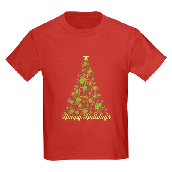 CafePress - Spider Christmas Tree T Shirt - Dark T-Shirt Kids XS-XL