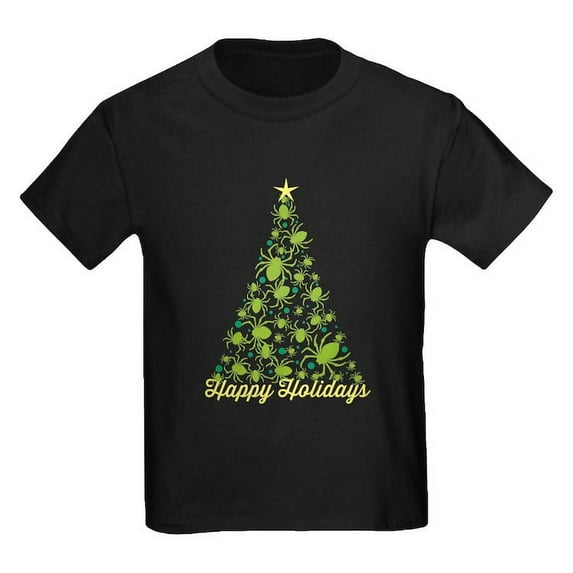 CafePress - Spider Christmas Tree T Shirt - Dark T-Shirt Kids XS-XL