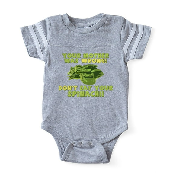 CafePress - Spinach - Cute Infant Baby Football Bodysuit