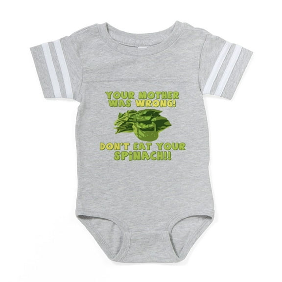 CafePress - Spinach - Cute Infant Baby Football Bodysuit