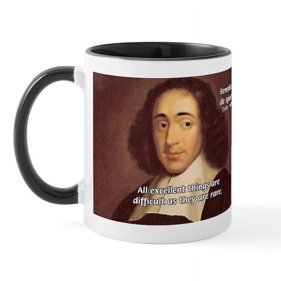 CafePress - Spinoza Ethics Philosophy Mug - 11 oz Ceramic Mug - Novelty Coffee Tea Cup