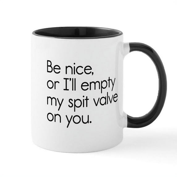 CafePress - Spit Valve Mug - 11 oz Ceramic Mug - Novelty Coffee Tea Cup