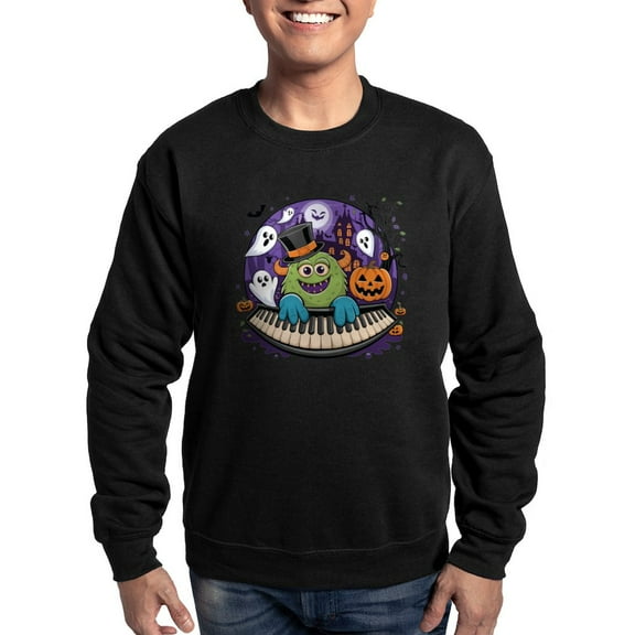CafePress - Spooky & Fun Whimsical Halloween Cartoon - Classic Crew Neck Sweatshirt