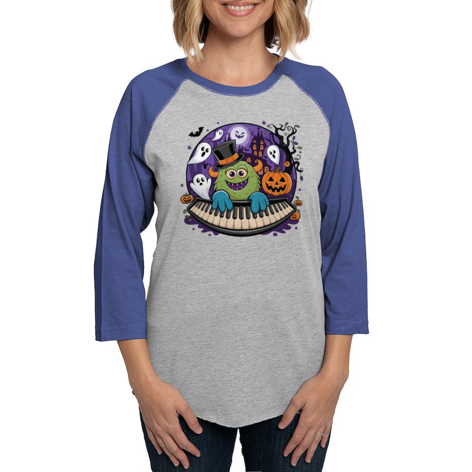 CafePress - Spooky & Fun Whimsical Halloween Cartoon Women's Baseball T Shirt - Womens Baseball Tee