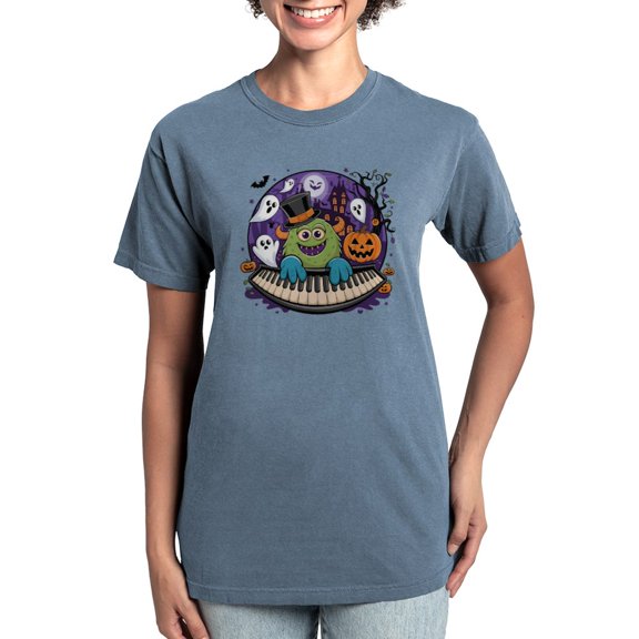 CafePress - Spooky & Fun Whimsical Halloween Cartoon Women's Comfort Colors® T Shirt - Womens Comfort Colors® Shirt