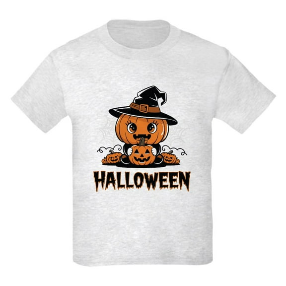 CafePress - Spooky Halloween Design Adorable Ghosts And Bats Kids T Shirt - Light Classic Kids Graphic, Short Sleeve T-Shirt, Sizes XS-XL
