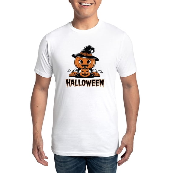 CafePress - Spooky Halloween Design Adorable Ghosts And Bats Men's Eco Sport T Shirt - Men's Light Eco Sport T-Shirt