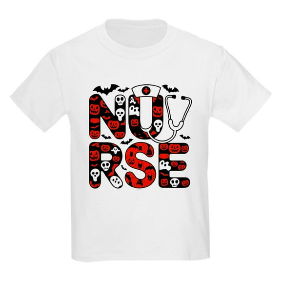 CafePress - Spooky Halloween Nurse Kids T Shirt - Light Classic Kids Graphic, Short Sleeve T-Shirt, Sizes XS-XL