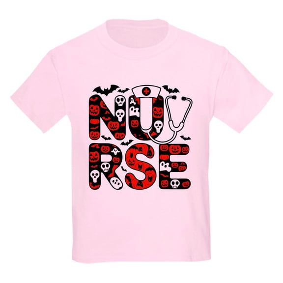 CafePress - Spooky Halloween Nurse Kids T Shirt - Light Classic Kids Graphic, Short Sleeve T-Shirt, Sizes XS-XL