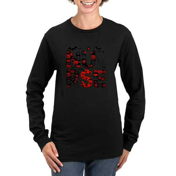 CafePress - Spooky Halloween Nurse Women's Long Sleeve T Shirt - Women's Long Sleeve Graphic Tee Casual Fit