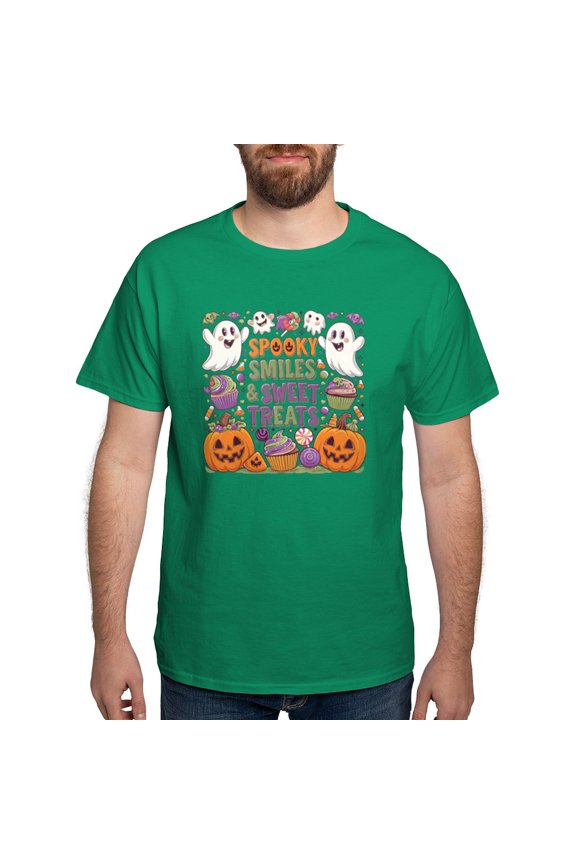 - Spooky Smiles And Sweet Treats Halloween Design Men's Value T Shirt - Men's Classic Graphic Cotton T-Shirt