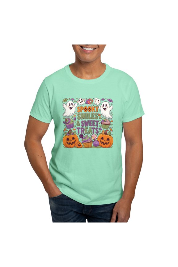 - Spooky Smiles And Sweet Treats Halloween Design Men's Value T Shirt - Men's Classic Graphic Cotton T-Shirt