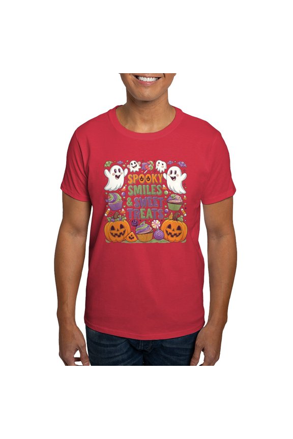 - Spooky Smiles And Sweet Treats Halloween Design Men's Value T Shirt - Men's Classic Graphic Cotton T-Shirt