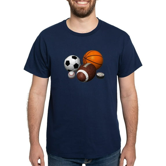 CafePress - Sports Balls Dark T Shirt - Men's Classic Graphic Cotton T-Shirt