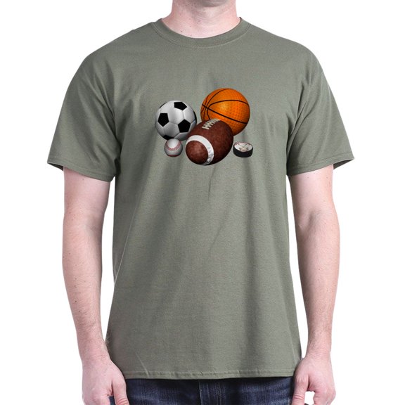 CafePress - Sports Balls Dark T Shirt - Men's Classic Graphic Cotton T-Shirt
