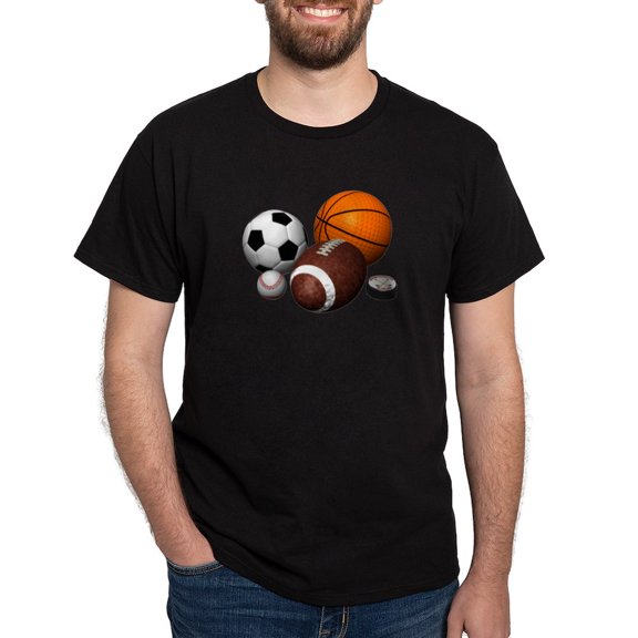 CafePress - Sports Balls Dark T Shirt - Men's Classic Graphic Cotton T-Shirt