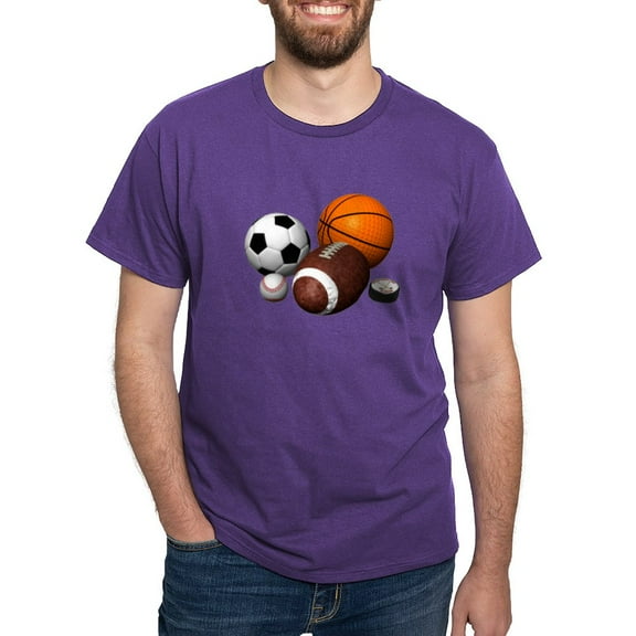 CafePress - Sports Balls Dark T Shirt - Men's Classic Graphic Cotton T-Shirt