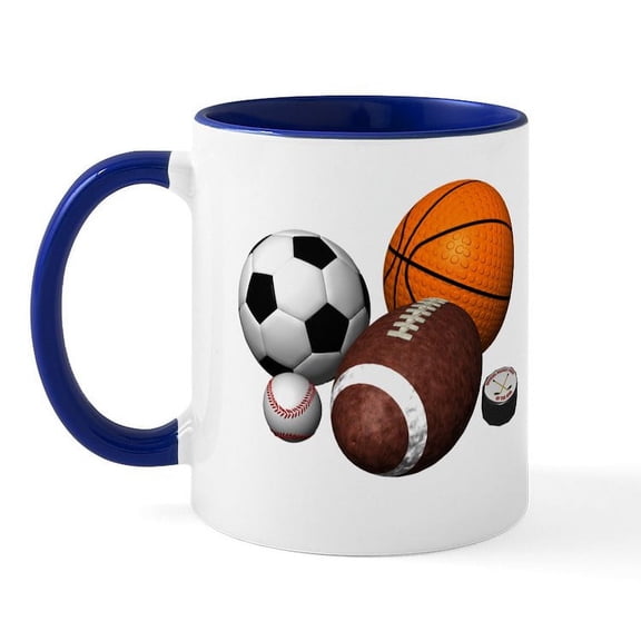 CafePress - Sports Balls Mug - 11 oz Ceramic Mug - Novelty Coffee Tea Cup