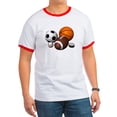 thumbnail image 1 of CafePress - Sports Balls Ringer T - 100% Cotton Ringed T-Shirt, 1 of 4