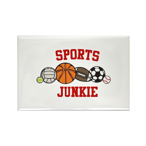CafePress - Sports Junkie Magnets - Rectangle Magnet, 2"x3" Refrigerator Magnet