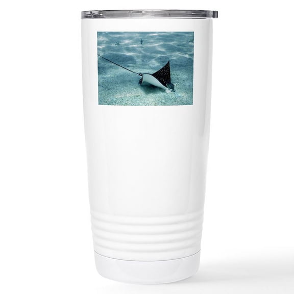 CafePress - Spotted Eagle Ray Stainless Steel Travel Mug - Insulated Stainless Steel Travel Tumbler 20 oz.