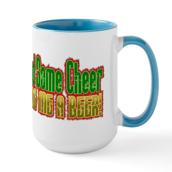 CafePress - Spread Some Cheer Bring Beer Christmas Large Mug - 15 oz Ceramic Large White Novelty Mug
