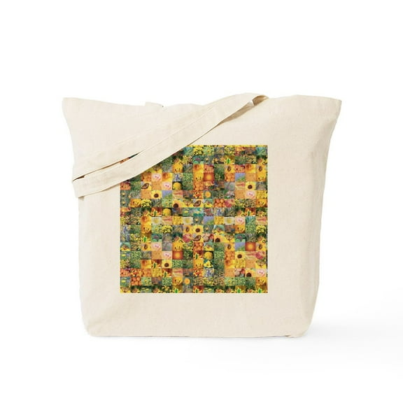 CafePress - Spring Flower Patchwork Quilt Tote Bag - Unisex Canvas Tote Bag, Beige, 1-Piece