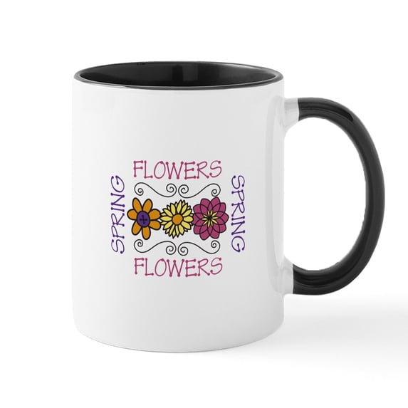 CafePress - Spring Flowers Mugs - 11 oz Ceramic Mug - Novelty Coffee Tea Cup