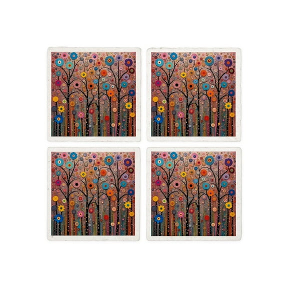 CafePress - Spring Flowers - Tile Coaster, Drink Coaster Set of 4